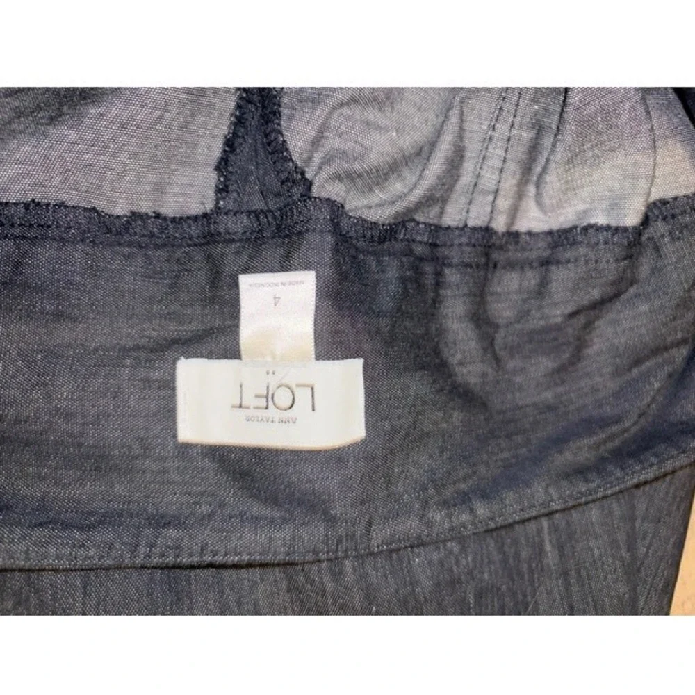 LOFT Ann Taylor Womens Size 4 Dark Wash Denim Pencil Skirt Side Zip T35-24